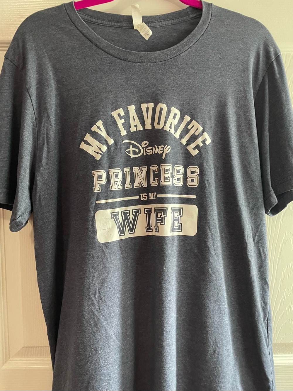 Disney Heather Slate Blue Crewneck Tee with White Tag